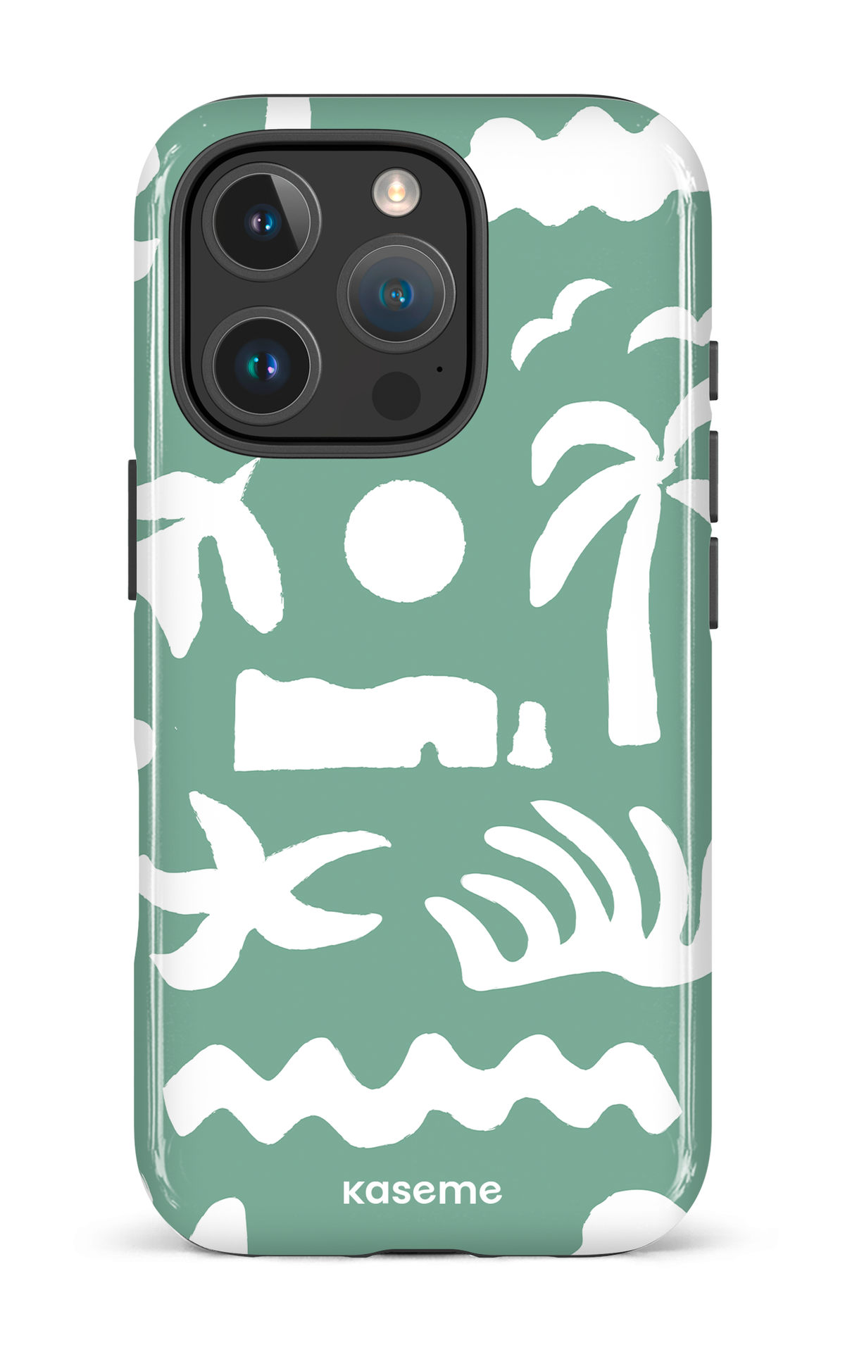 Coque iPhone 16 Pro, étui Impact, design KaseMotif Vert