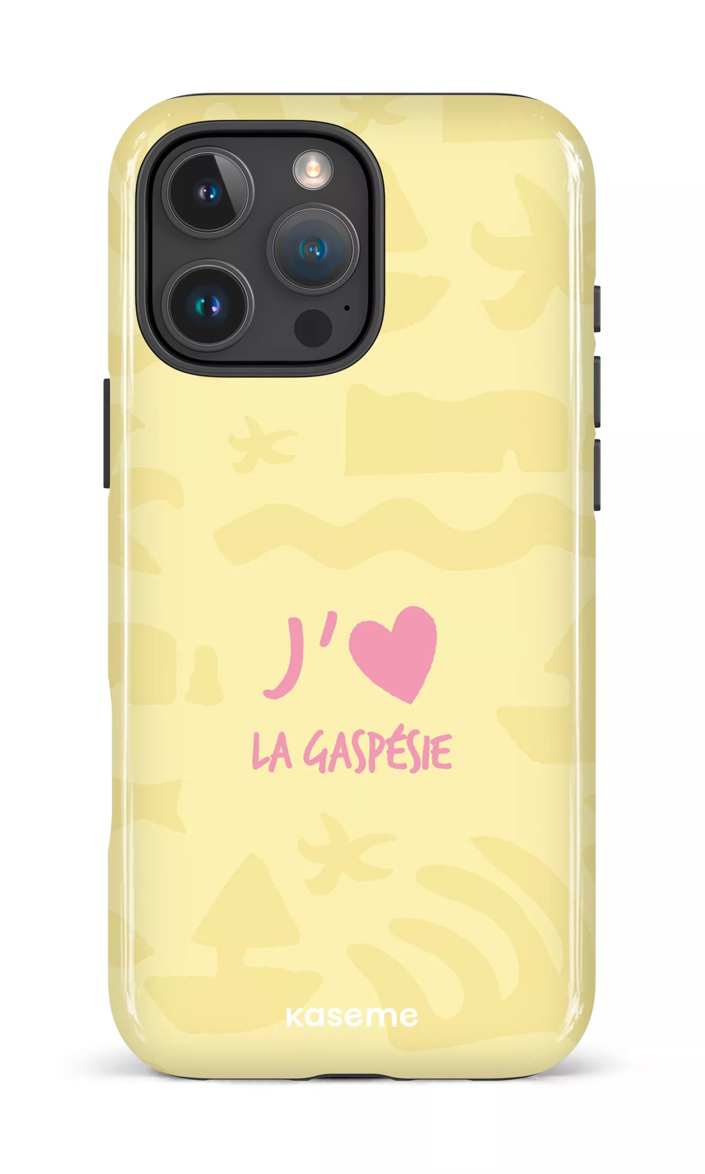 Coque iPhone 16 Pro, étui Impact, design J'aime la Gaspésie