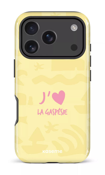 Coque iPhone 17 Pro, étui Impact, design J'aime la Gaspésie