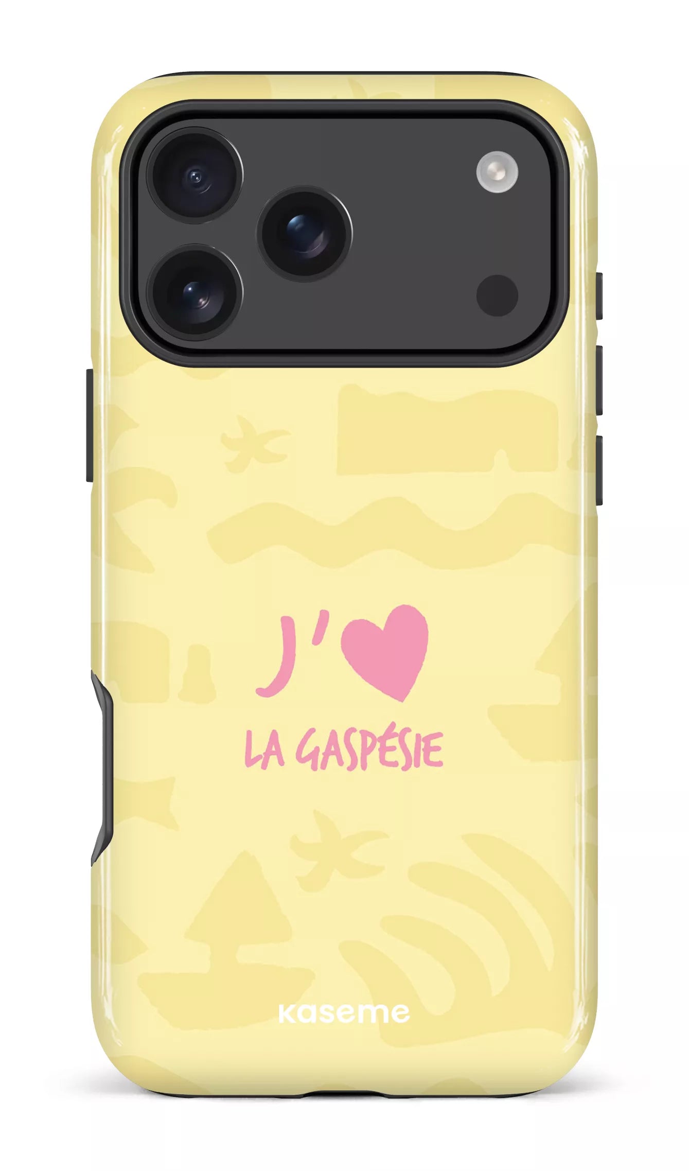 Coque iPhone 17 Pro, étui Impact, design J'aime la Gaspésie
