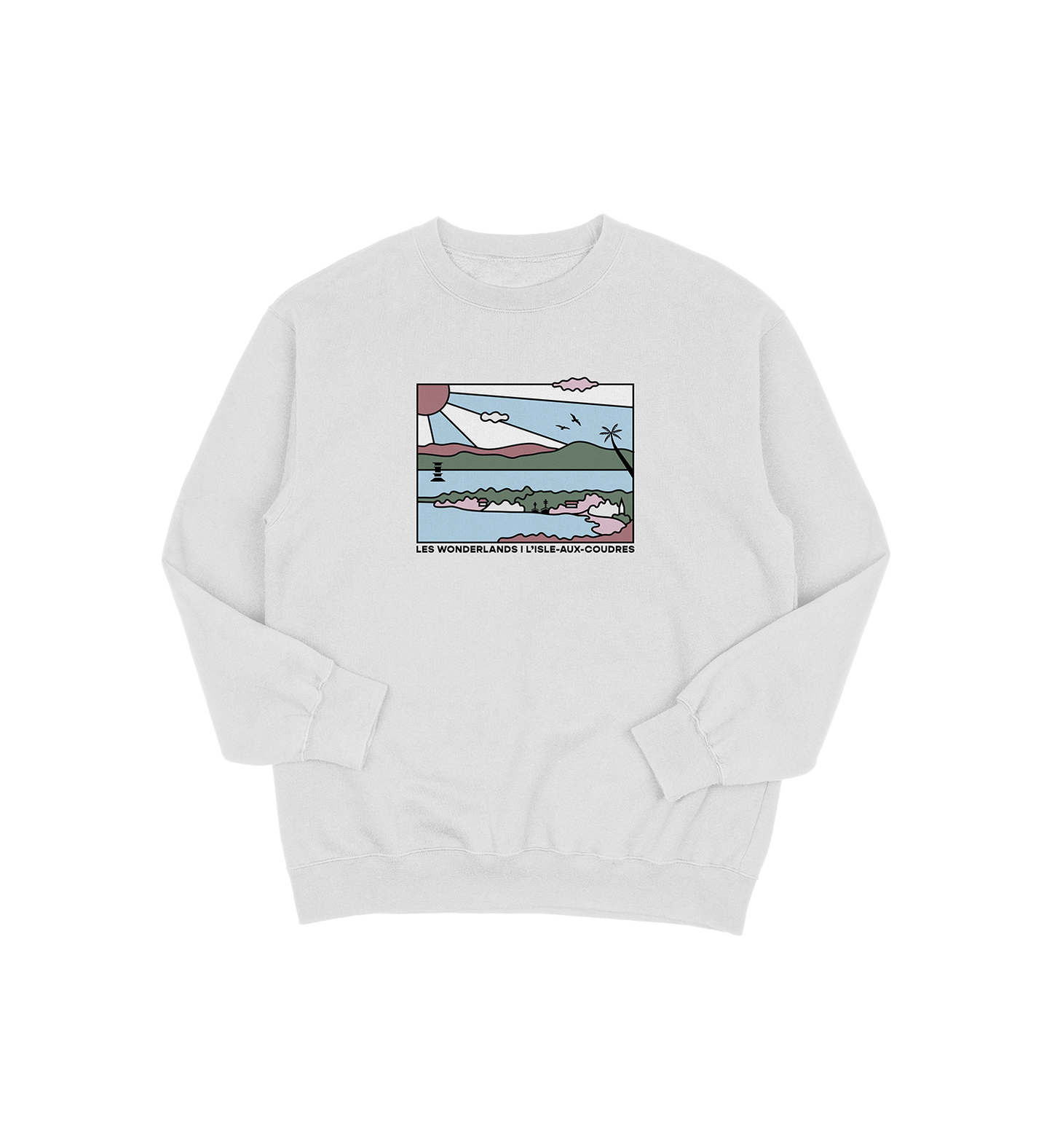 Sweat-shirt L'Isle-Aux-Coudres Wonderland, couleur gris, vue de face