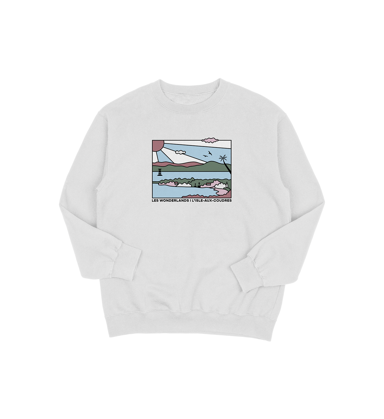 Sweat-shirt L'Isle-Aux-Coudres Wonderland, couleur gris, vue de face