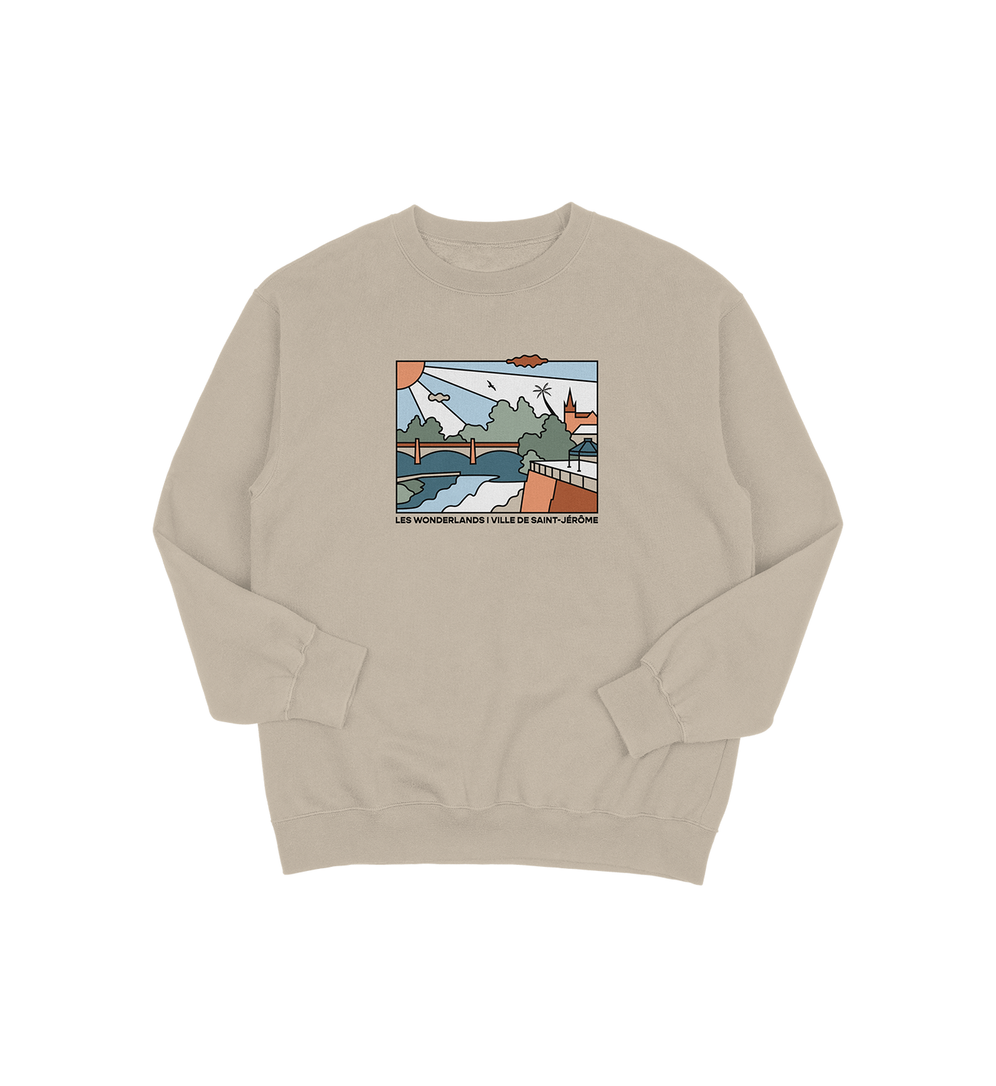 Sweat-shirt Saint-Jérôme Wonderland, couleur sable, vue de face