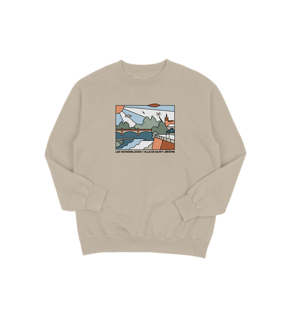 Sweat-shirt Saint-Jérôme Wonderland, couleur sable, vue de face