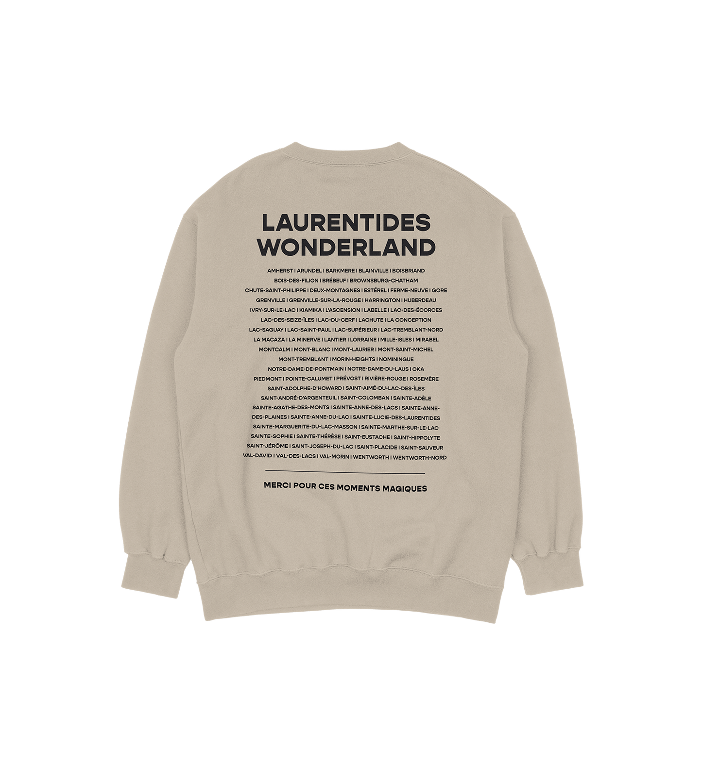 Sweat-shirt Saint-Jérôme Wonderland, couleur sable, vue de dos
