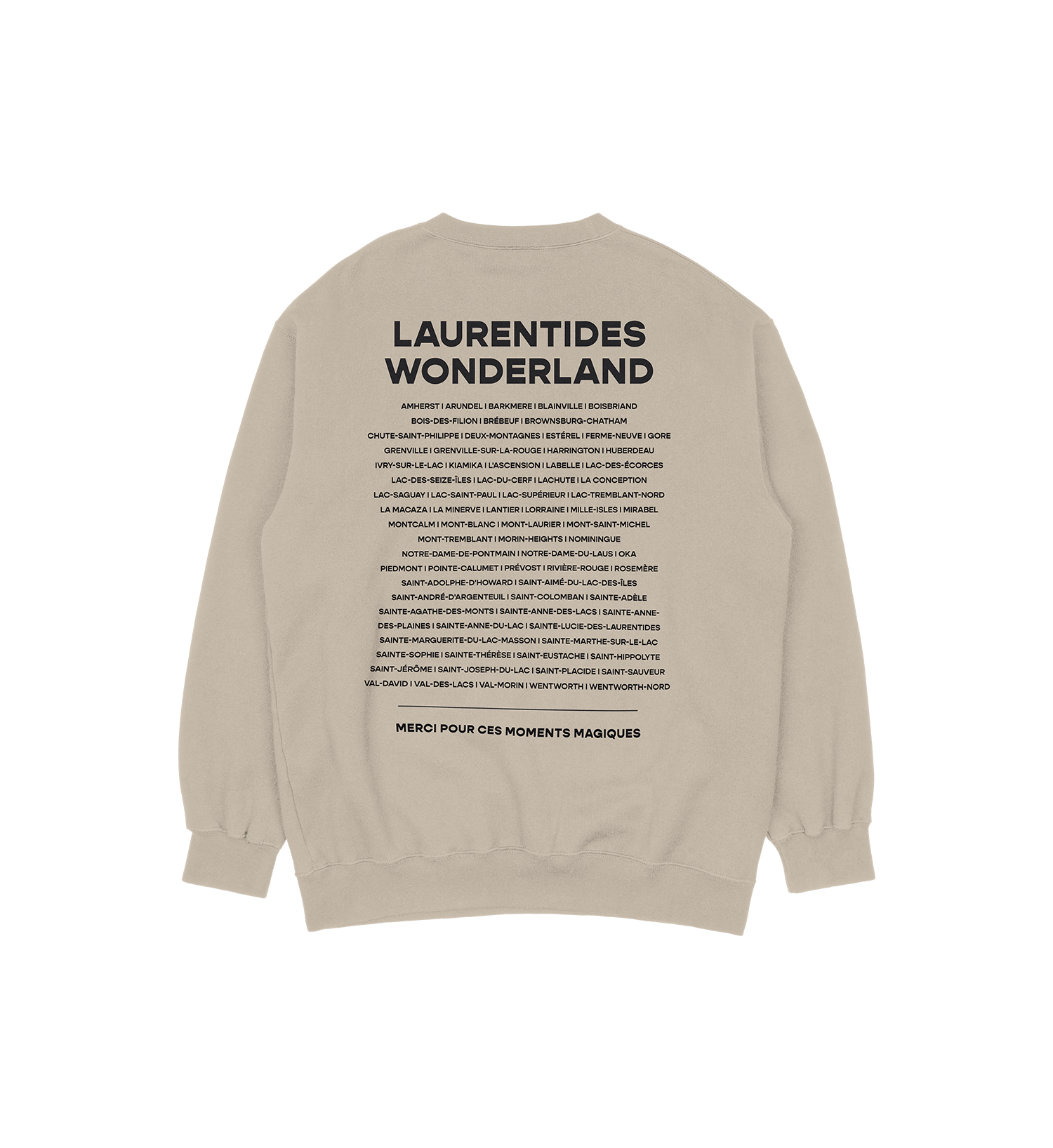 Sweat-shirt Saint-Jérôme Wonderland, couleur sable, vue de dos